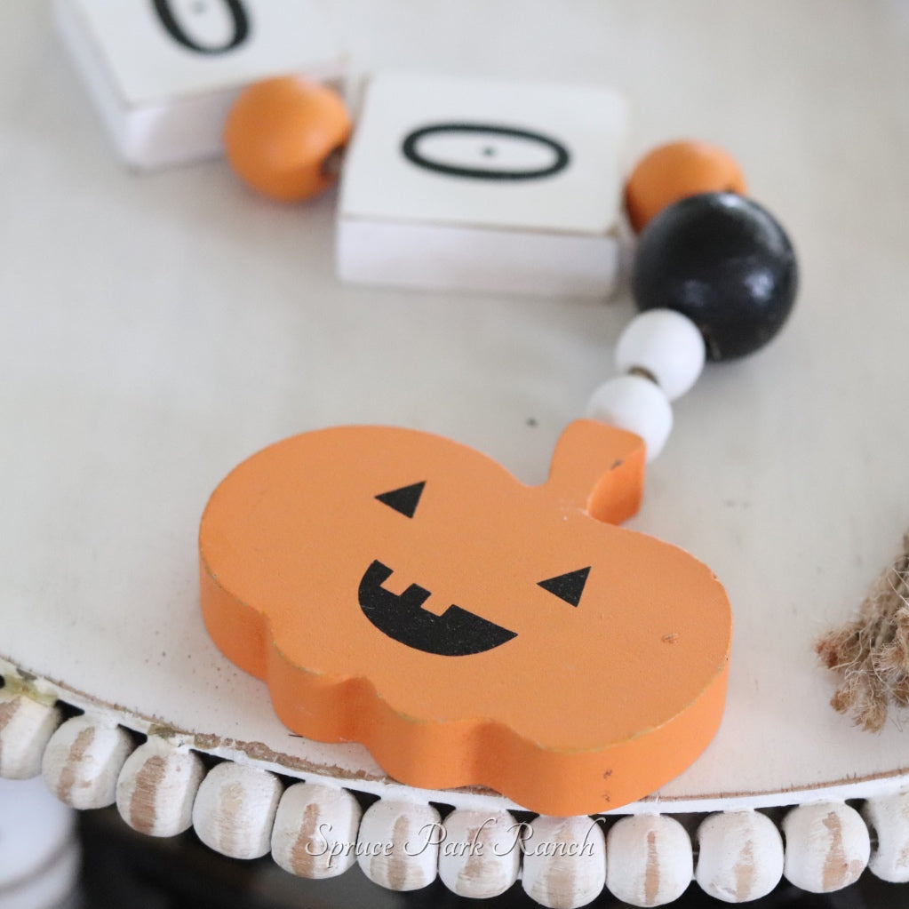 Wooden Halloween Bead Garland