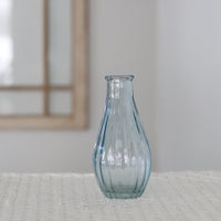 Blue Striped Glass Vase