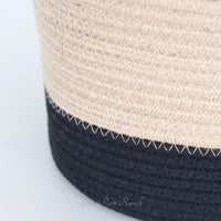 Jute and Cotton Basket With Black