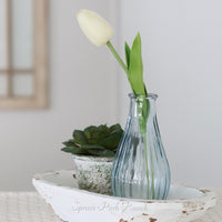 Blue Striped Glass Vase