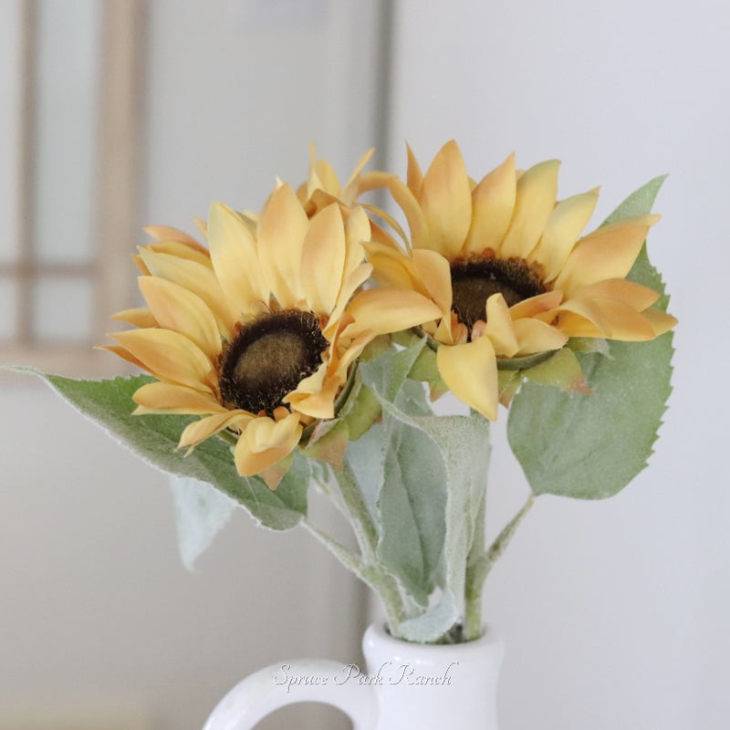 Yellow Sunflower Stem 18"