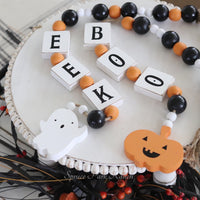 Wooden Halloween Bead Garland