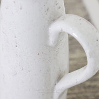 Distressed White Ceramic Crackle Pitcher