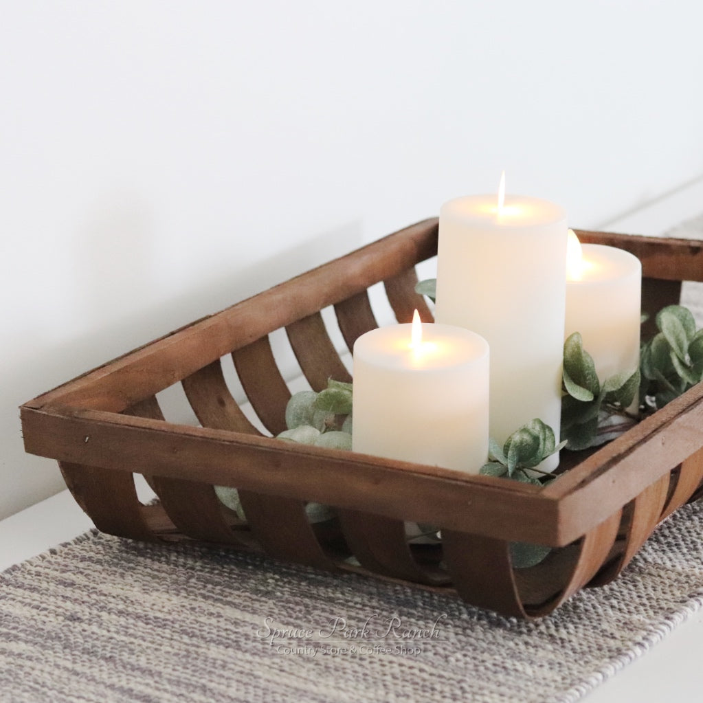 Rectangle Basket Tray Chestnut Finish