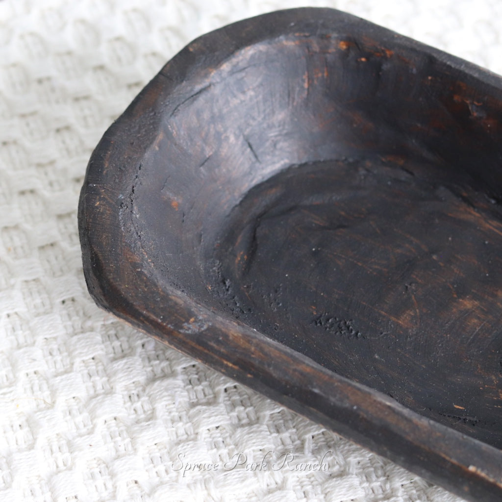 Petite Wood Dough Bowl Black