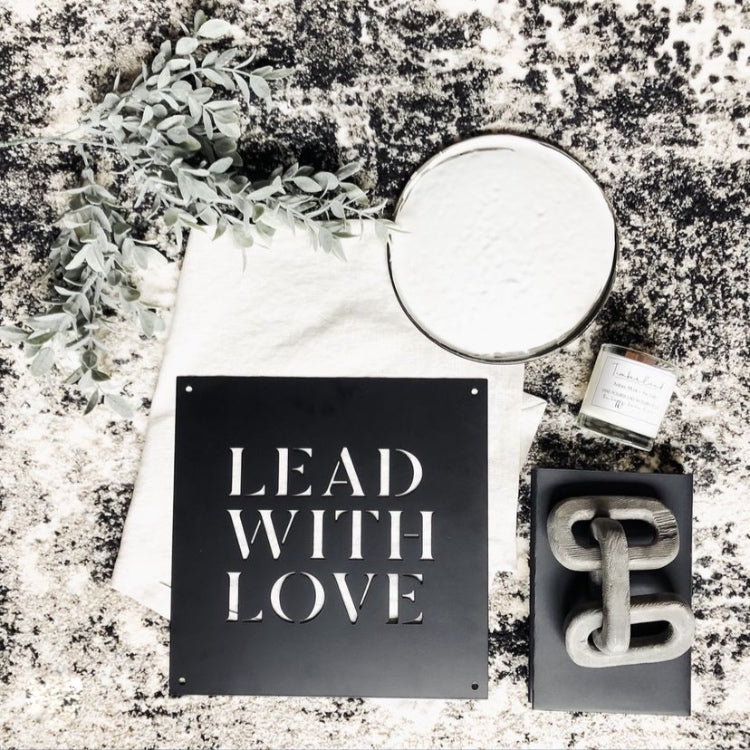 Black Metal Sign Lead With Love