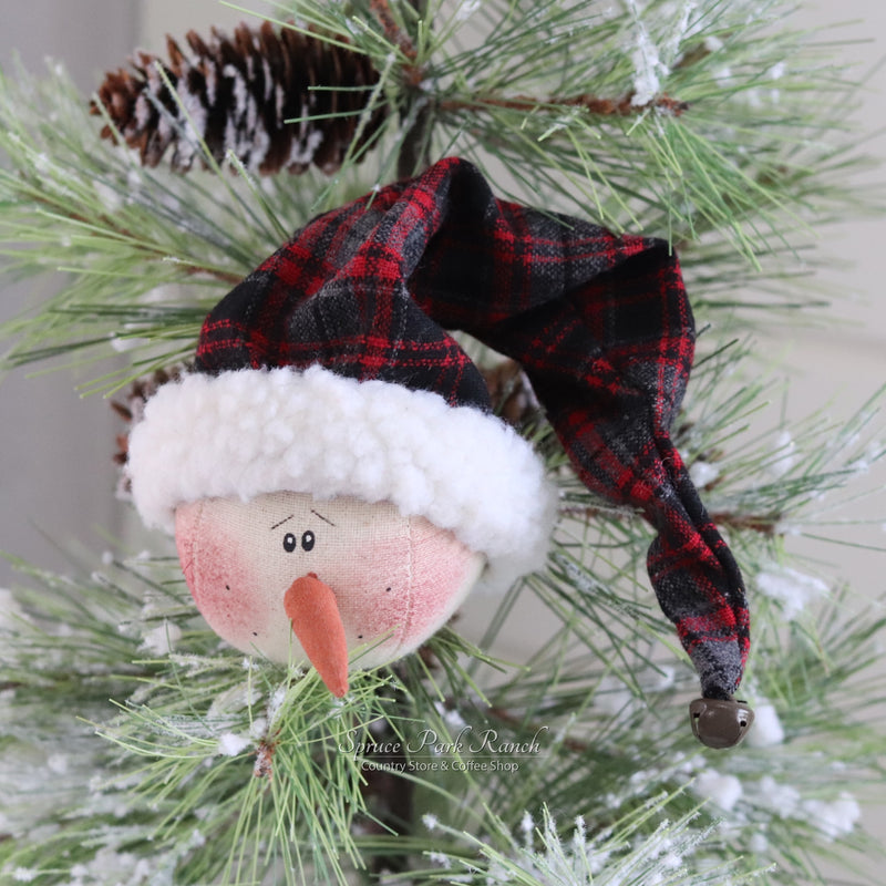 Tea Dyed Snowman Ornament