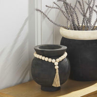 Black Paulownia Beaded Pot