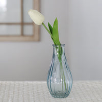 Blue Striped Glass Vase