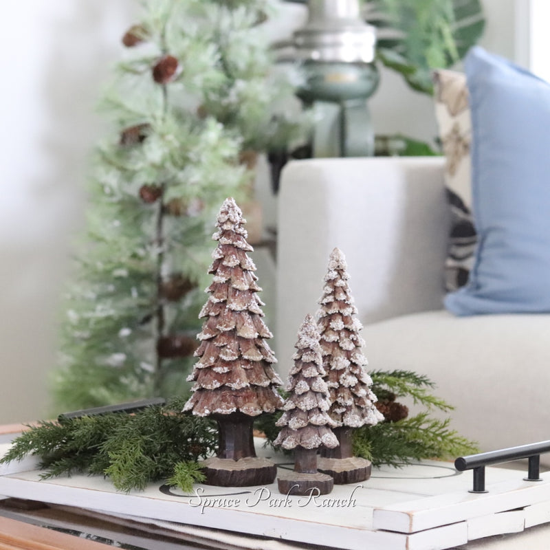 Frosted Resin Pinecone Tree