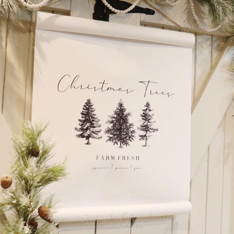 Paper Scroll Christmas Trees Farm Fresh