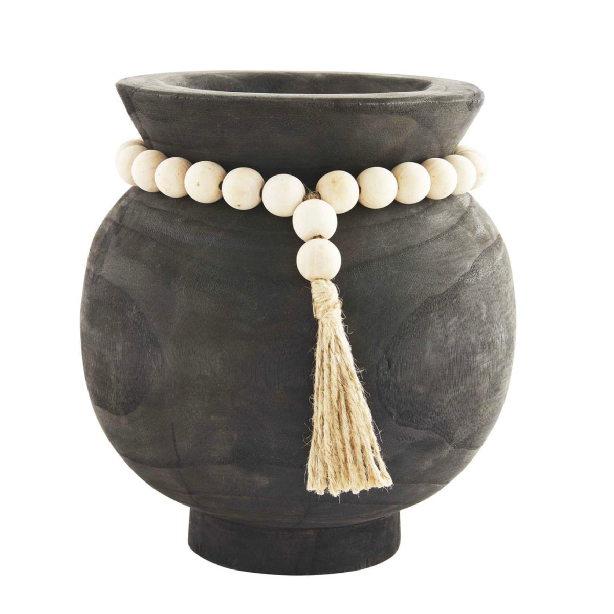 Black Paulownia Beaded Pot