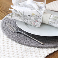 Placemat Essex Round Charcoal